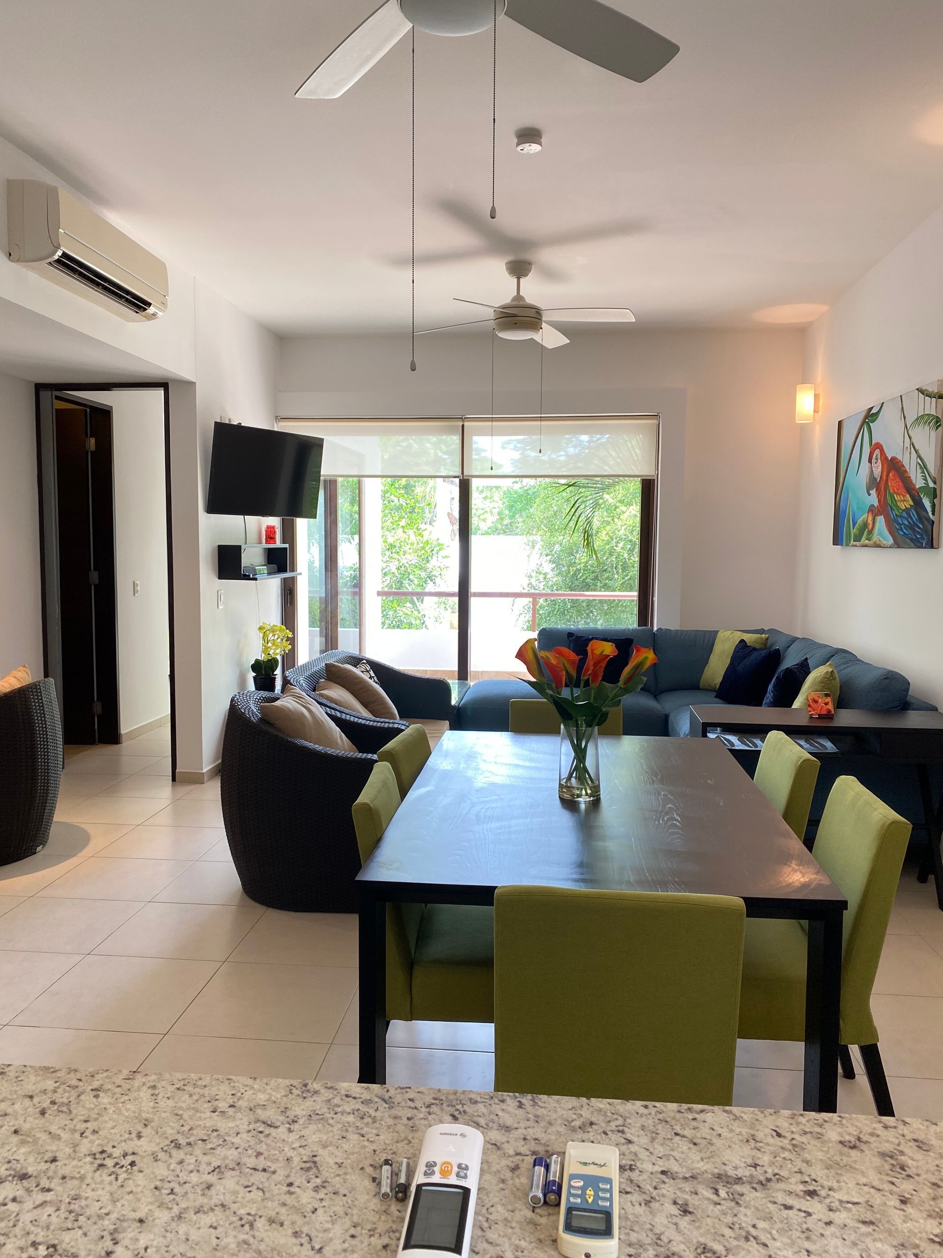 Sala y comedor con acceso a terraza TAO Qi M8