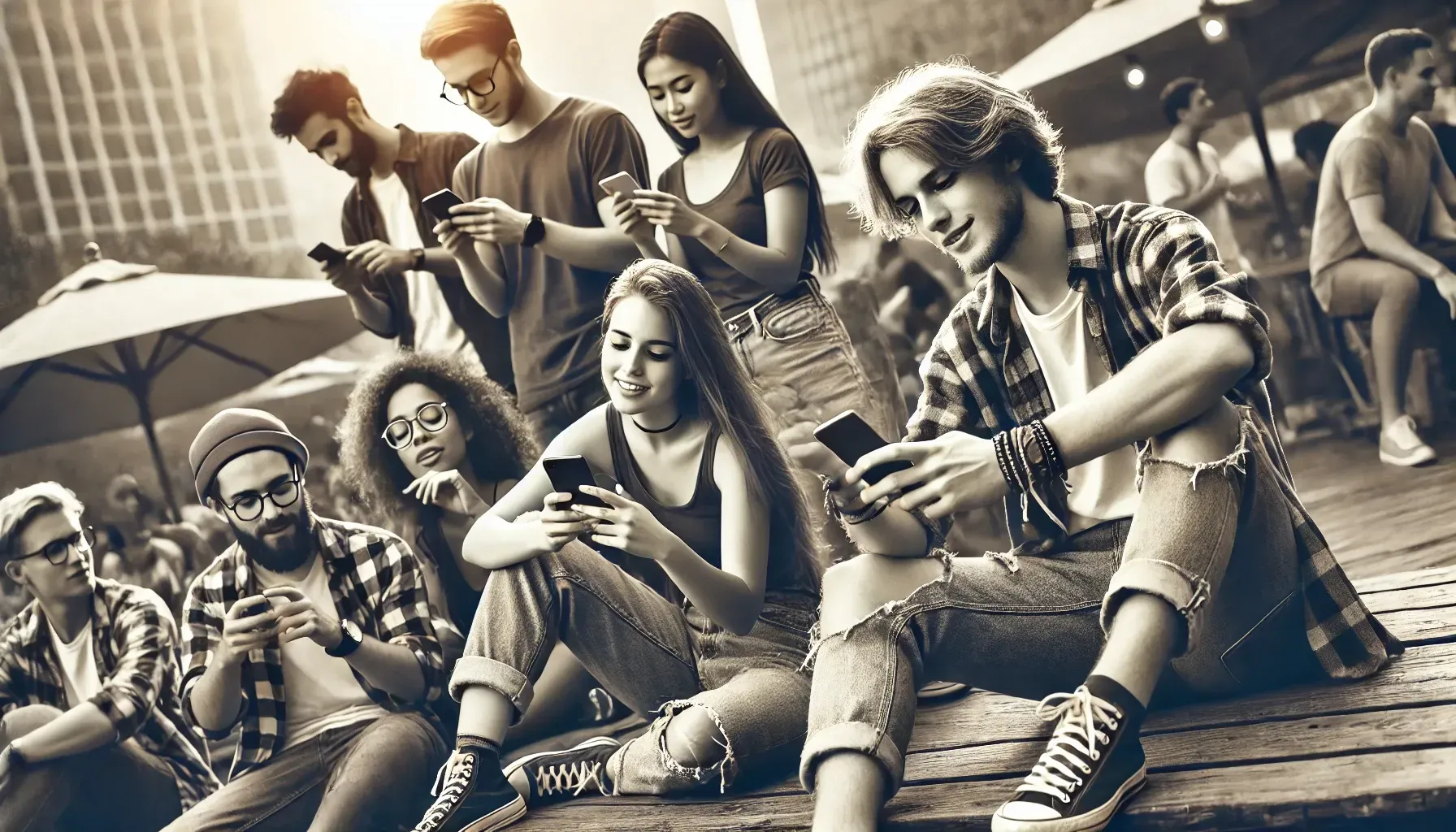 Influencers de TikTok grabando un video en exteriores.