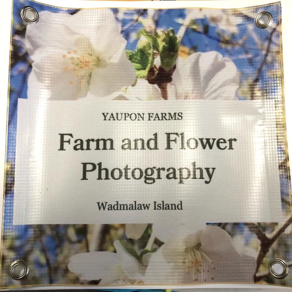 A sign for yaupon farms farm and flower photography
