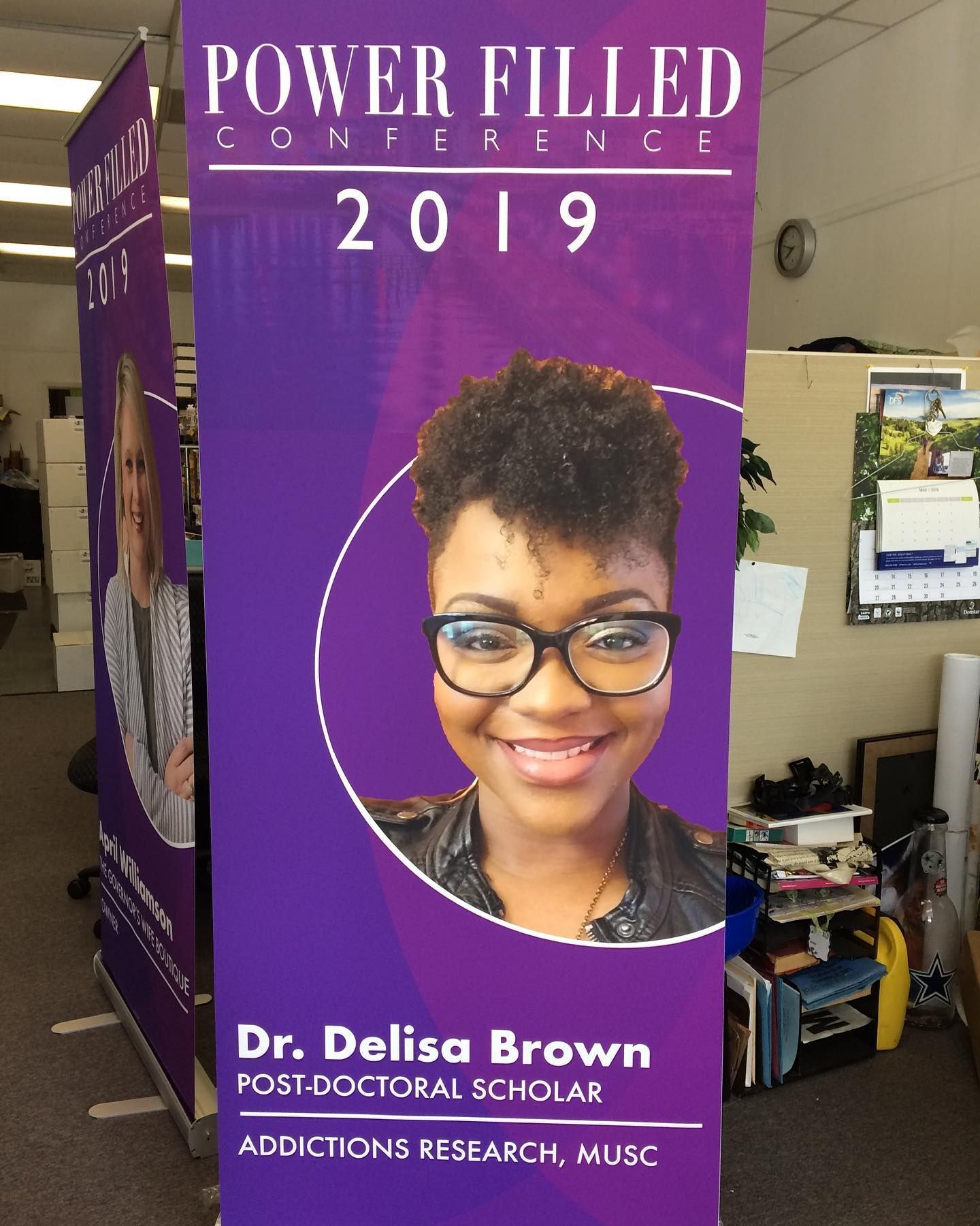 A banner for the power filled conference in 2019