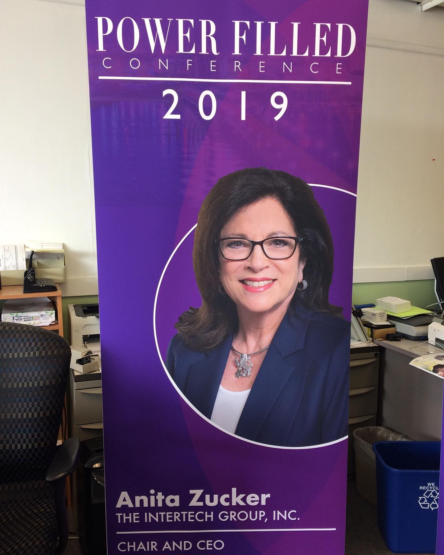 A banner for the power filled conference in 2019