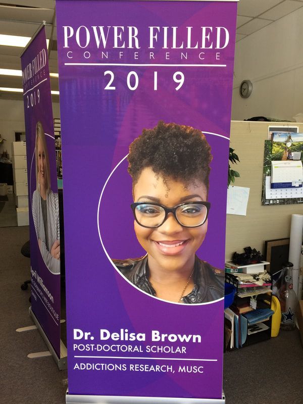 A banner for the power filled conference in 2019