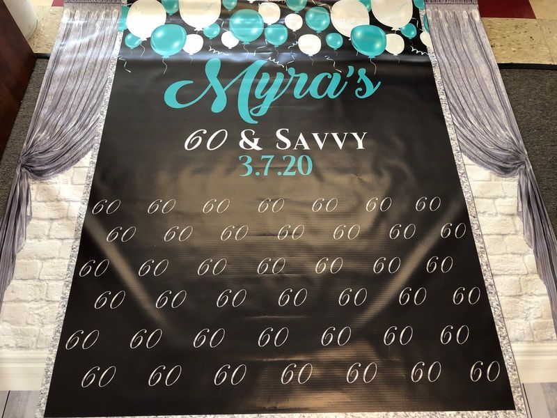 A sign that says mira 's 60 & savvy on it