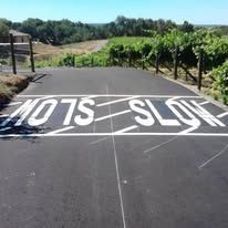 Black asphalt road with 