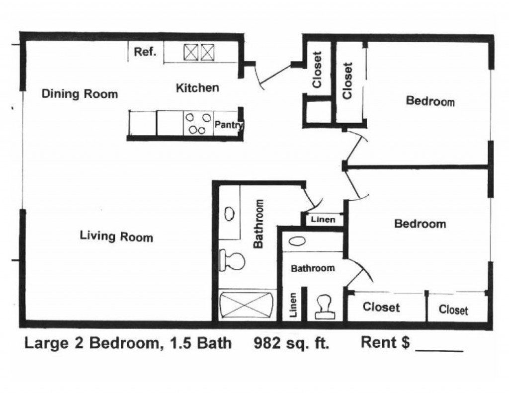 Casa Real Apartments Floor Plan 2 Bedroom Large