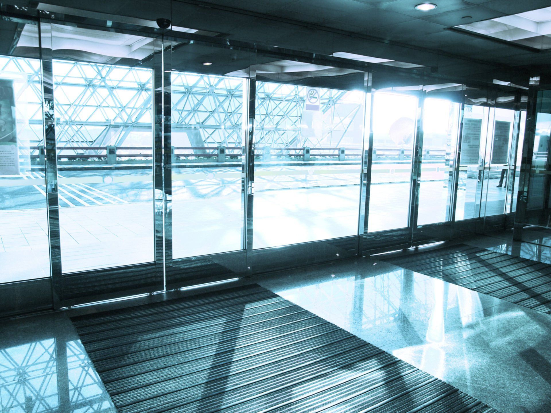 aluminium windows and doors within a commercial property