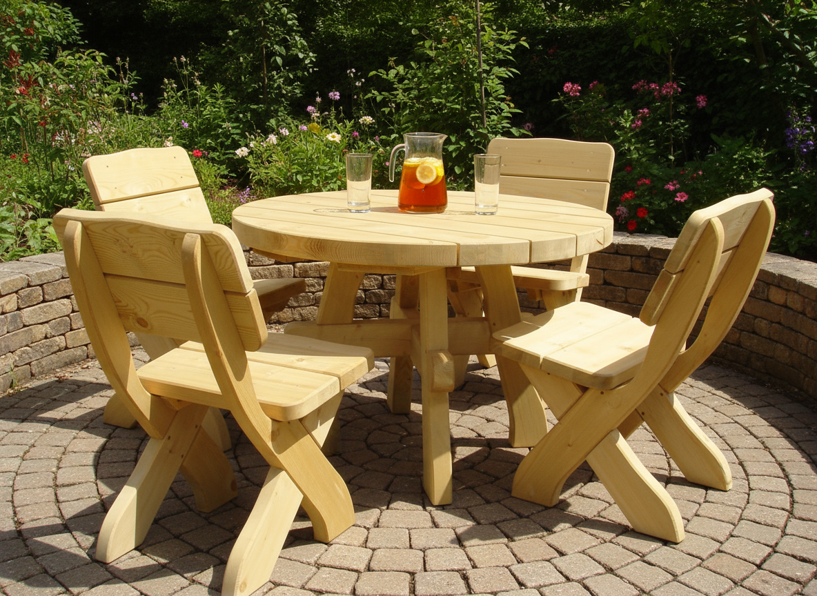 Round Garden Table and Chairs