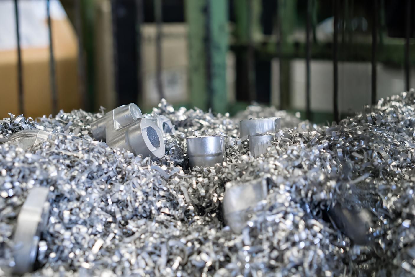 Pile of Shredded Metal is Sitting on Top of a Table — Maryborough Recycling in Tiaro, QLD