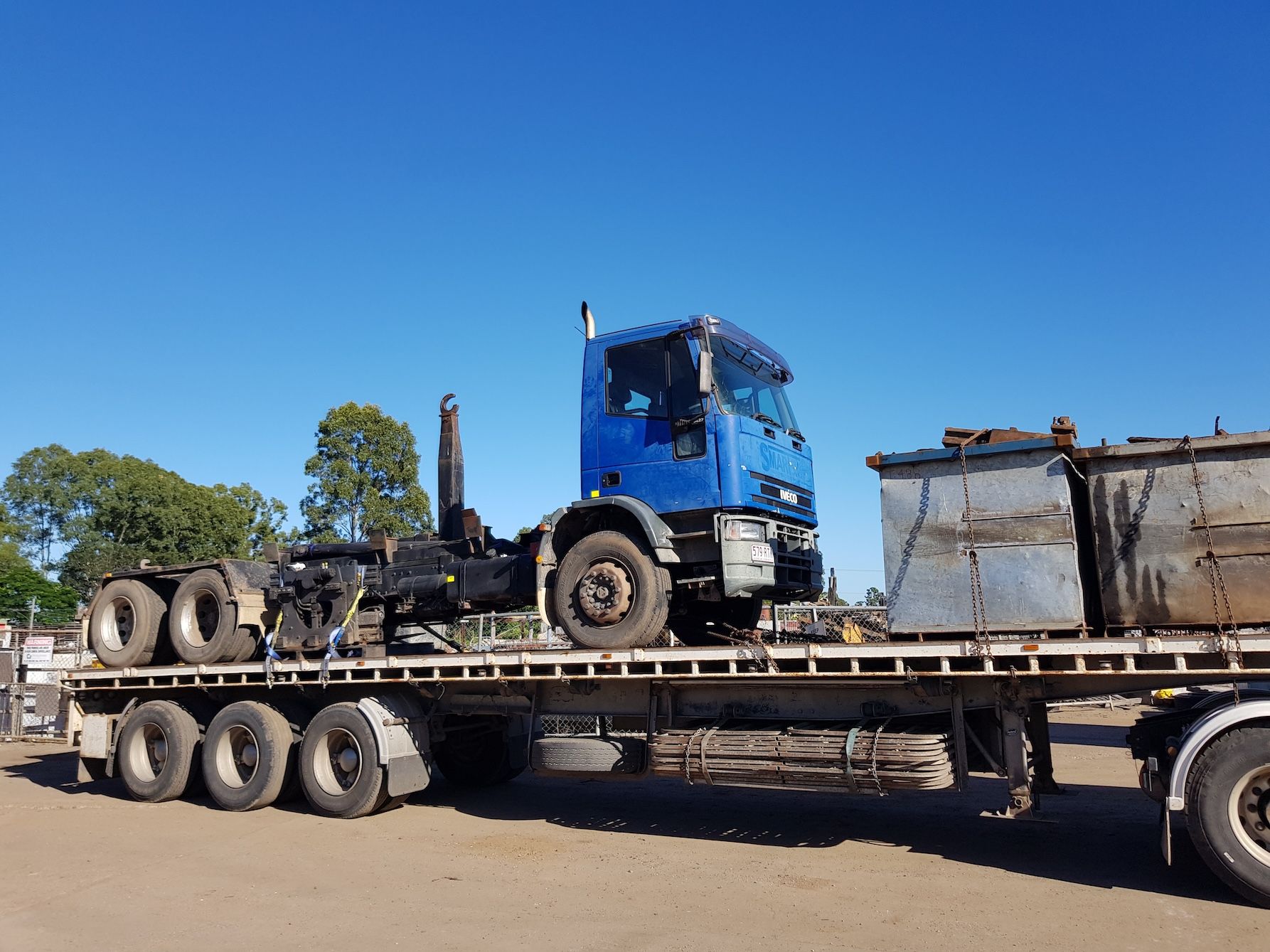 Old Truck On Trailer for Disposal — Maryborough Recycling in Maryborough, QLD