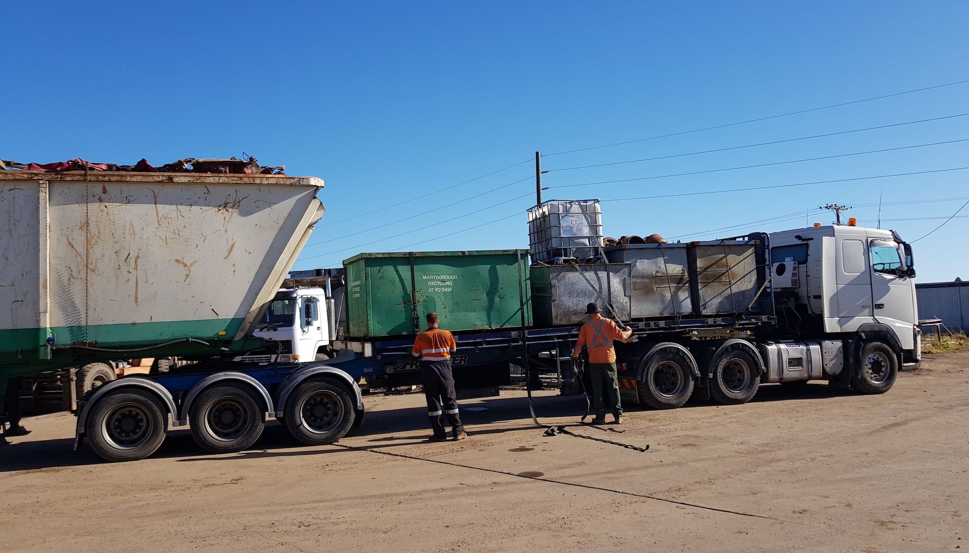 Scrap Metal Trucks At Depot — Maryborough Recycling in Maryborough, QLD