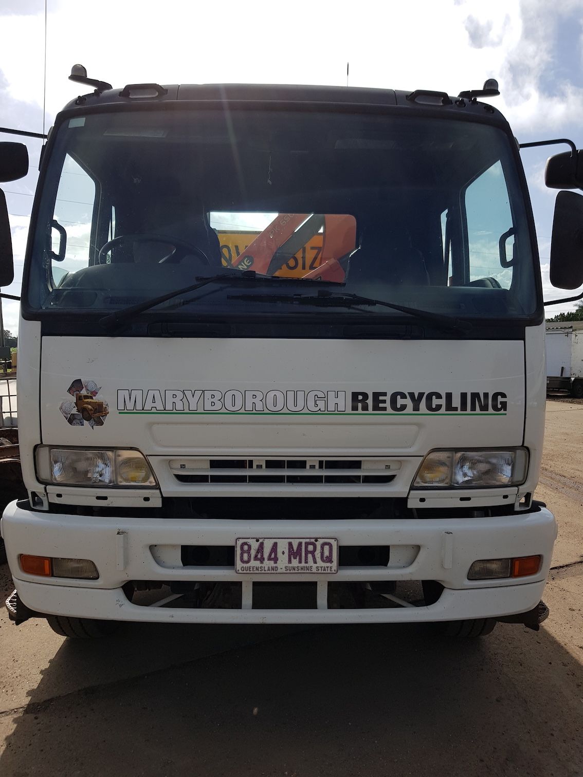 Front View Of Crane Truck - Maryborough Recycling in Maryborough, QLD