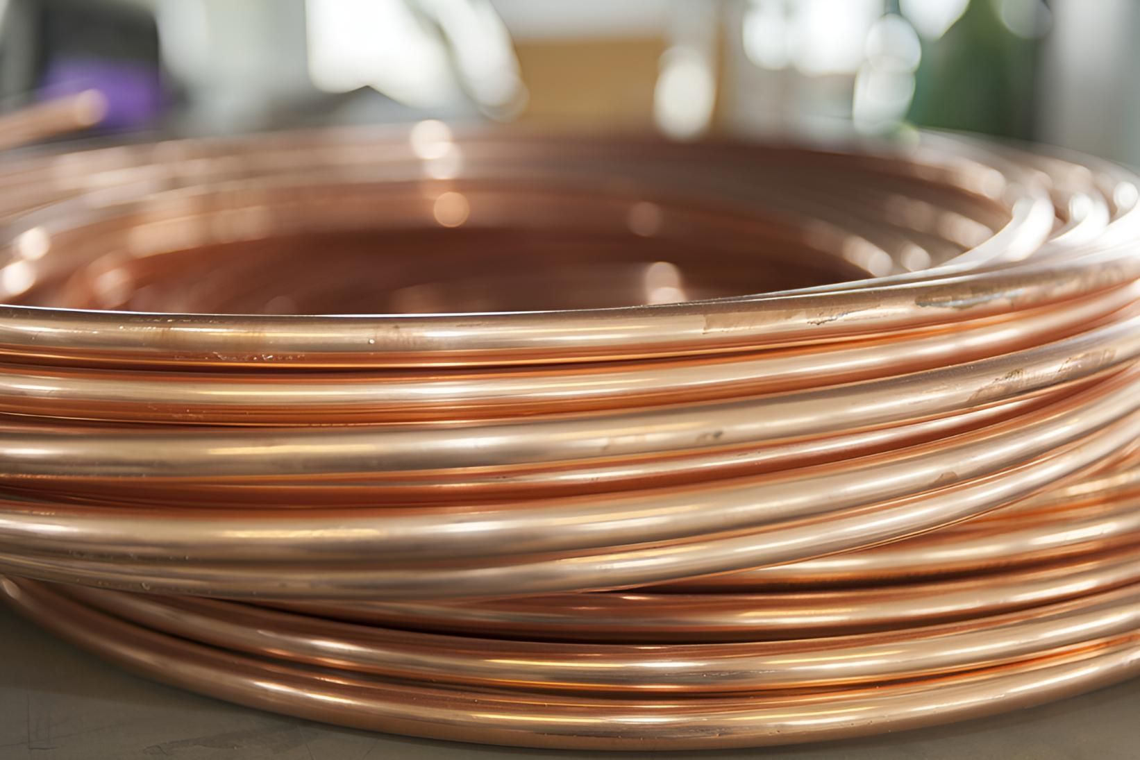Close Up of a Stack of Copper Pipes on a Table — Maryborough Recycling in Gin Gin, QLD