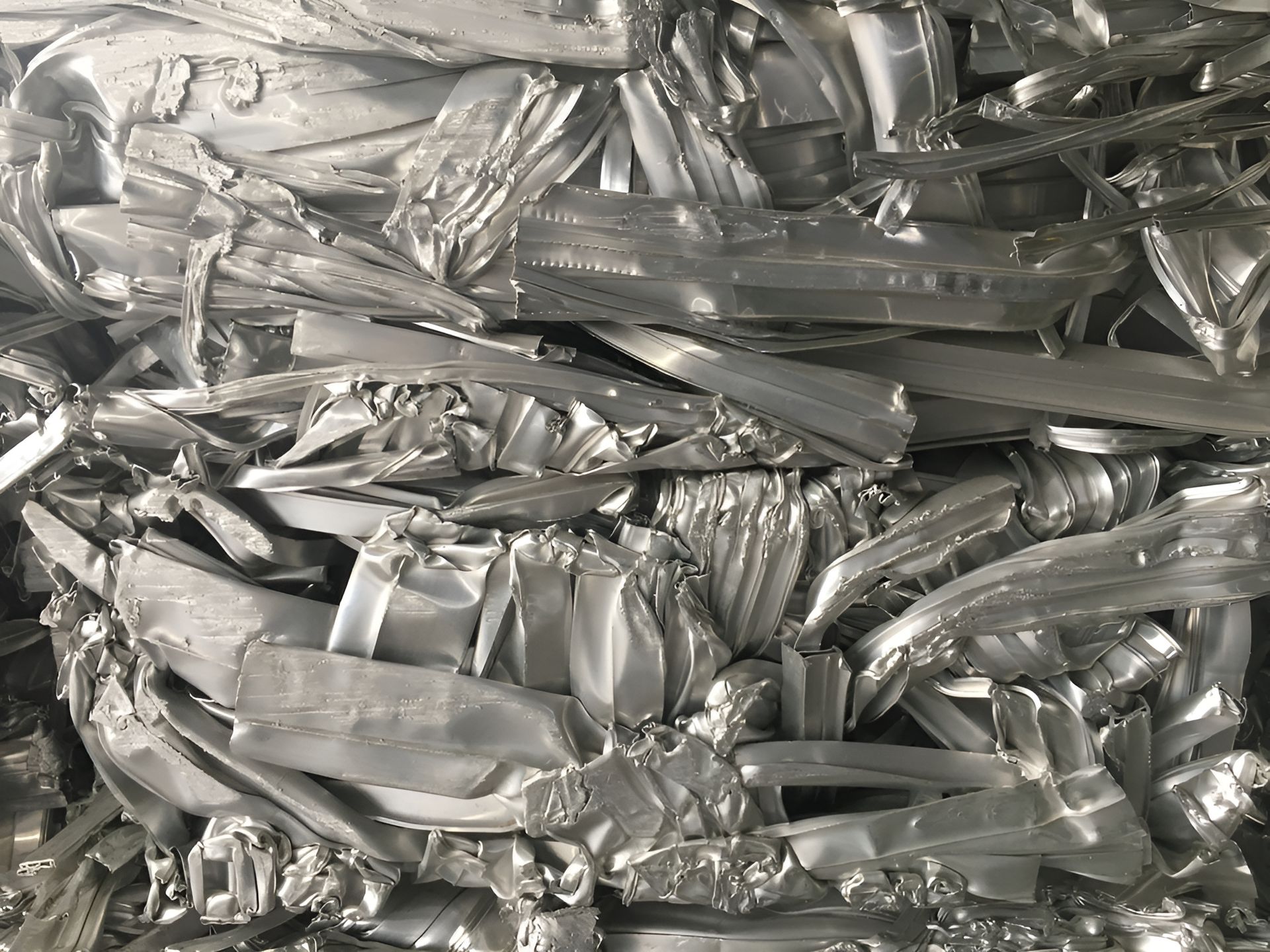 Pile of Shredded Aluminum Foil — Maryborough Recycling in Torbanlea, QLD