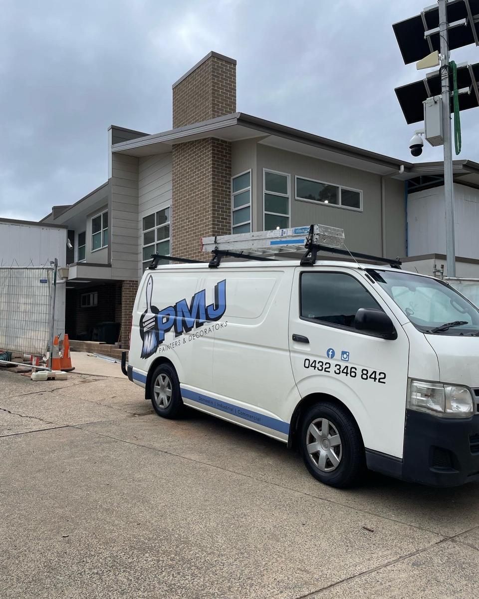 company van front of the house