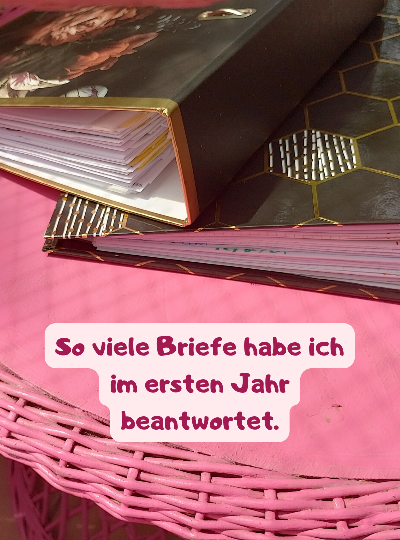 So viele Briefe habe ich im ersten Jahr beantwortet.