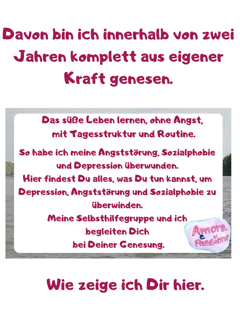 Davon bin ich innerhalb von zwei Jahren komplett aus eigener Kraft genesen.
