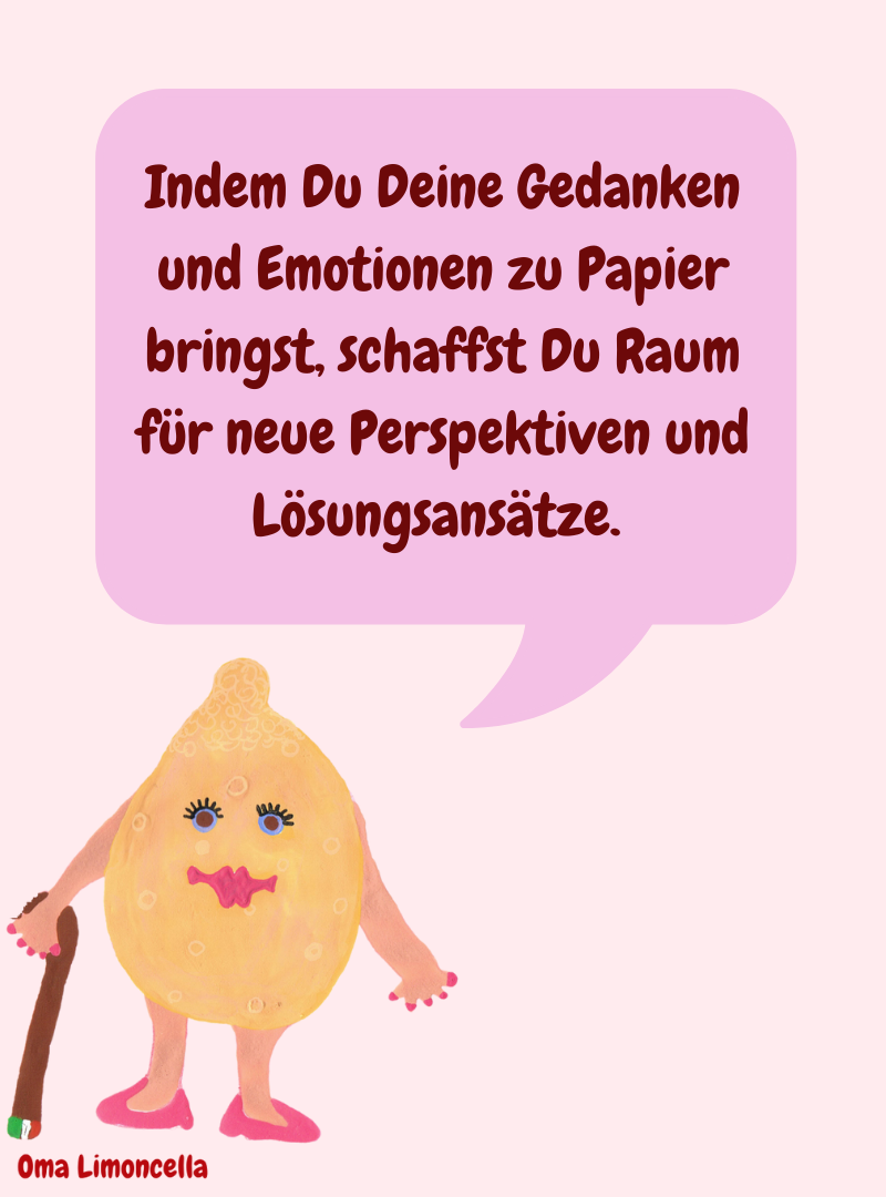 Indem Du Deine Gedanken und Emotionen zu Papier bringst, schaffst Du Raum für neue Perspektiven und Lösungsansätze. 