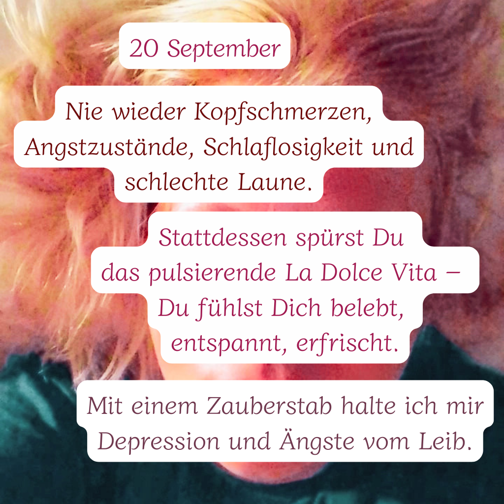 Mit einem Zauberstab halte ich mir Depression und Ängste vom Leib.
