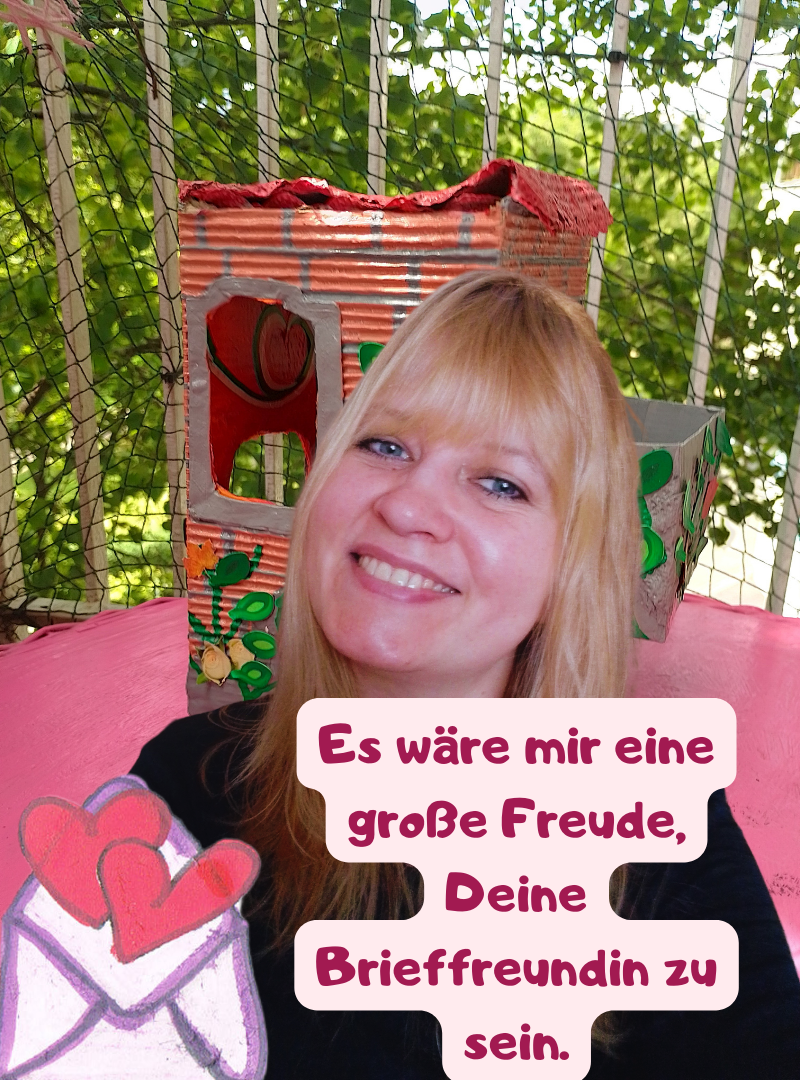 Es wäre mir eine große Freude, Deine Brieffreundin zu sein.

