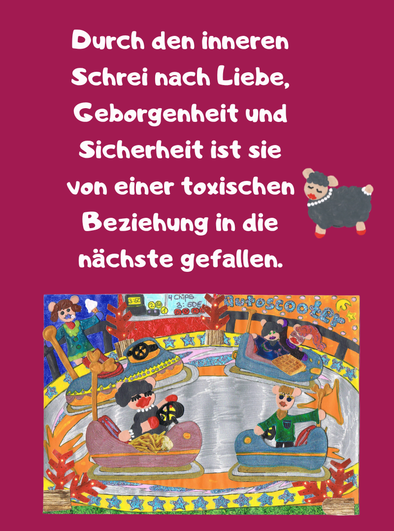 Durch den inneren Schrei nach Liebe, Geborgenheit und Sicherheit ist sie von einer toxischen Beziehung in die nächste gefallen.
