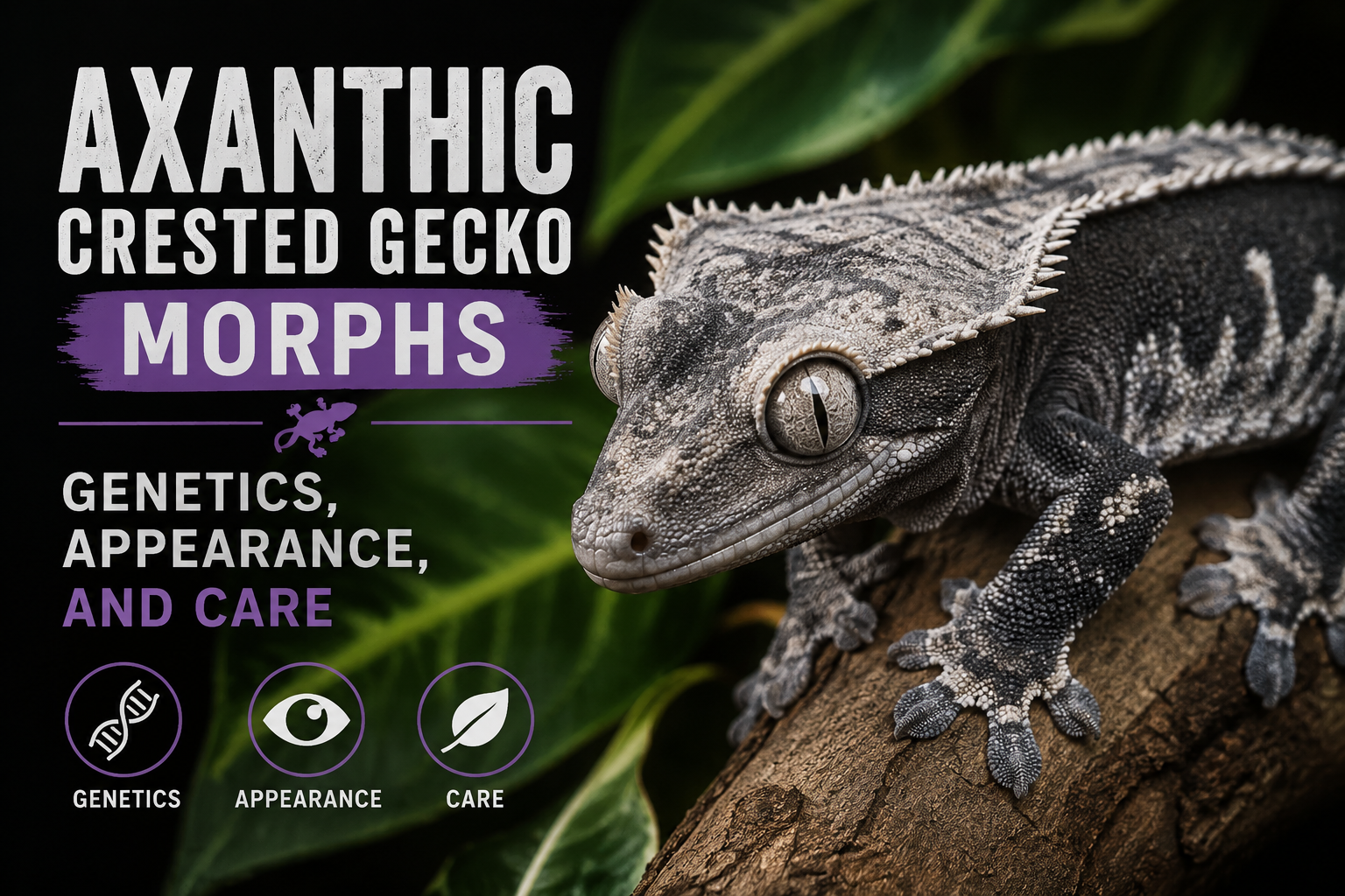 Axanthic Crested Gecko Morphs: Genetics, Appearance, and Care