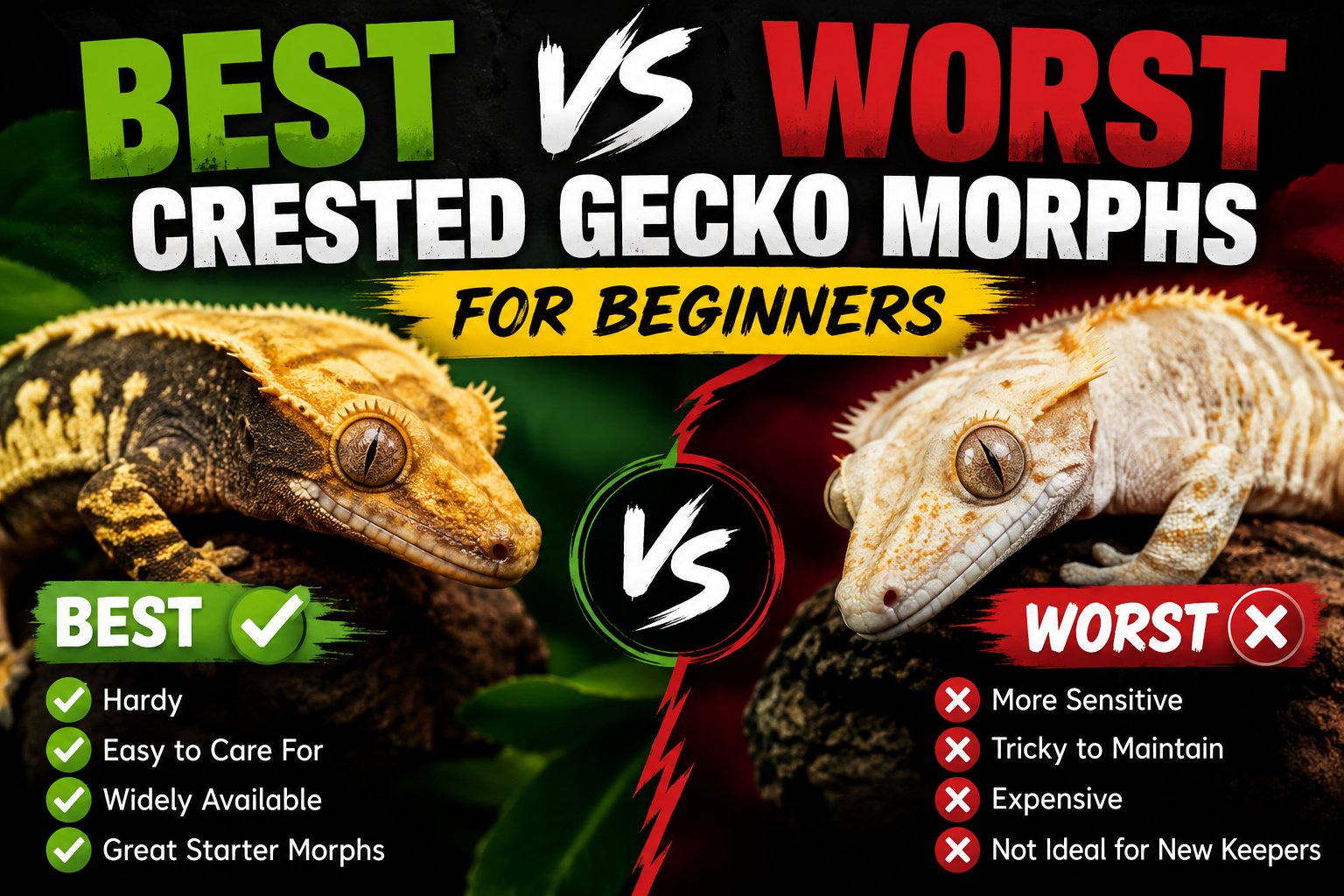 Best vs Worst Crested Gecko Morphs for Beginners