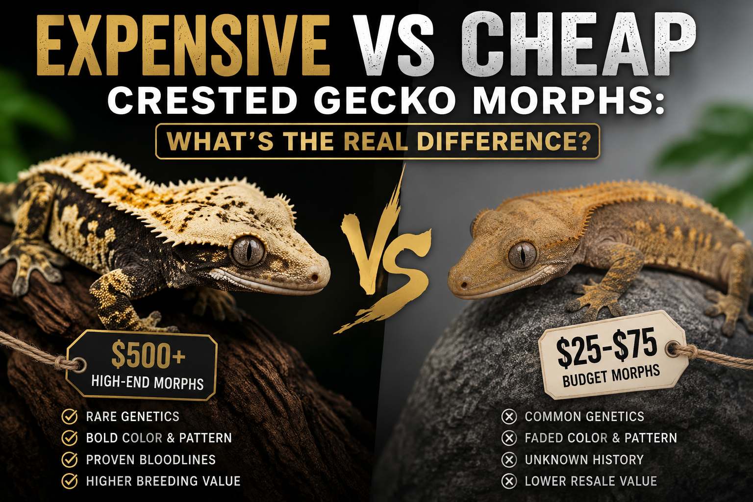 Expensive vs Cheap Crested Gecko Morphs