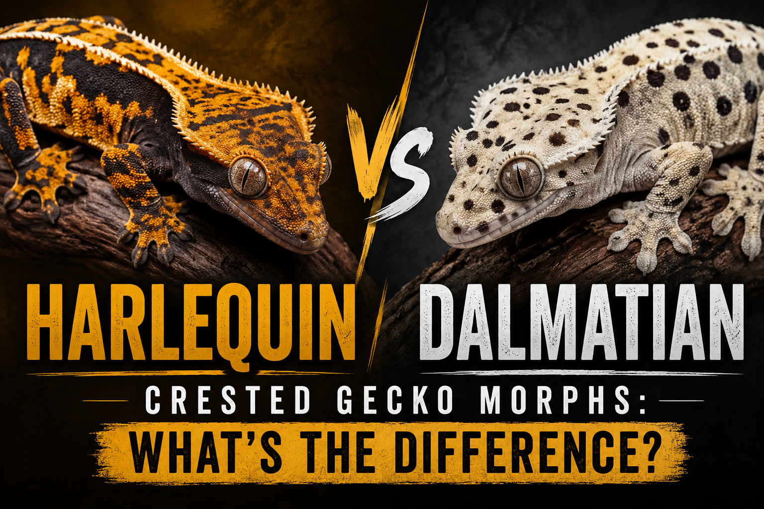 Harlequin vs Dalmatian Crested Gecko Morphs: What’s the Difference?