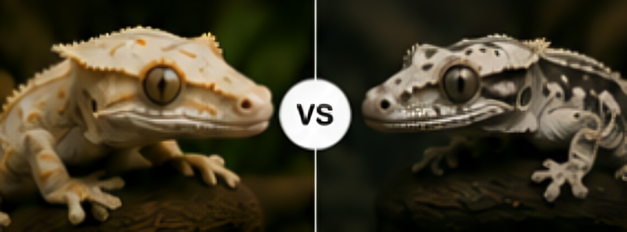 compare crested gecko morphs