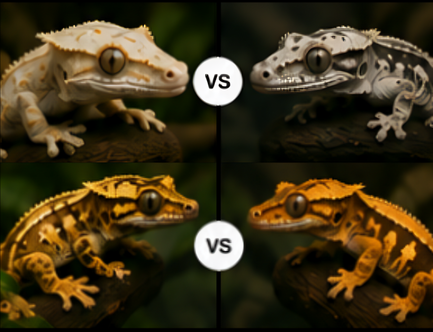 crested gecko morph comparisons