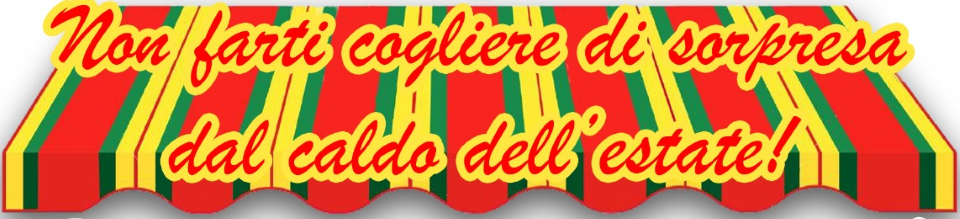 Testo su una tenda a strisce: 