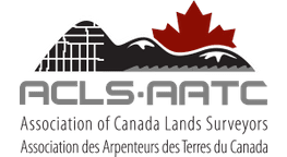 A logo for the association of canada lands surveyors