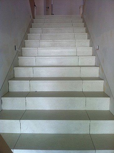 Stone installed on the staircase