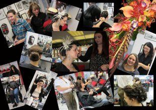 Montage of ladies at hairdressers