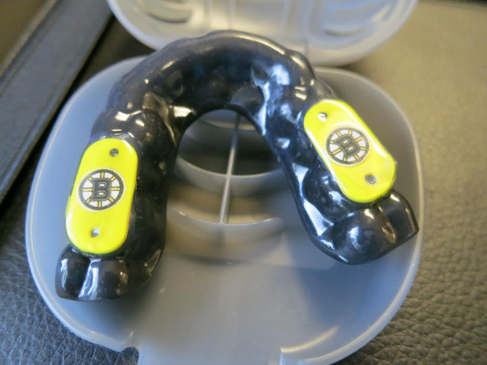 Boston Bruins mouth guard custom-designed  by Dr. Bryan Hoertdoerfer