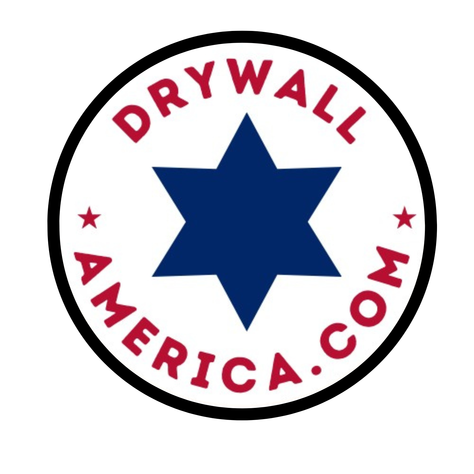 Blue star-shaped badge logo with 