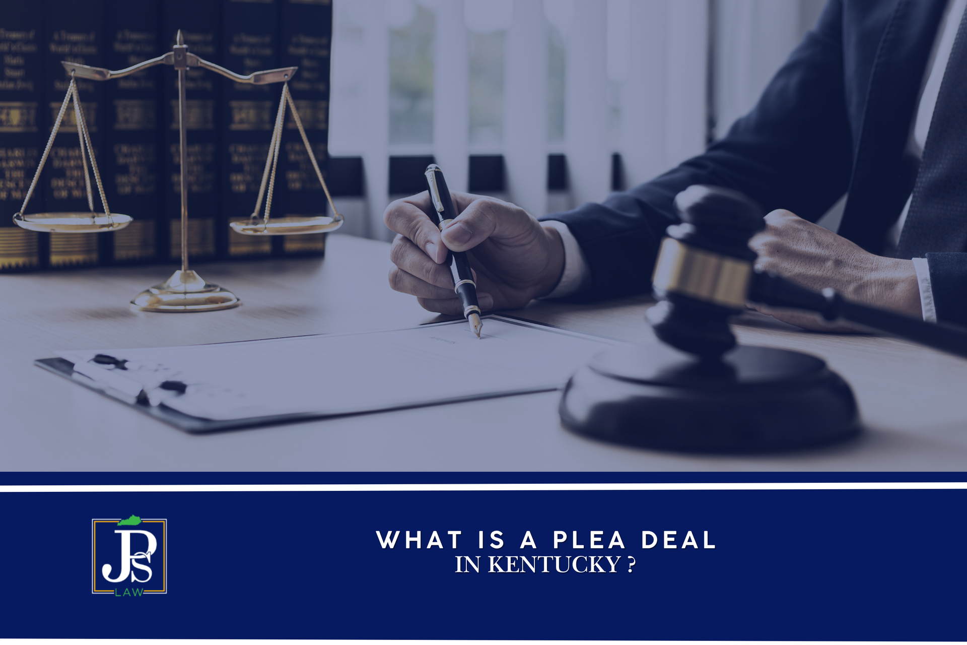 A lawyer drafting a plea deal in Kentucky.