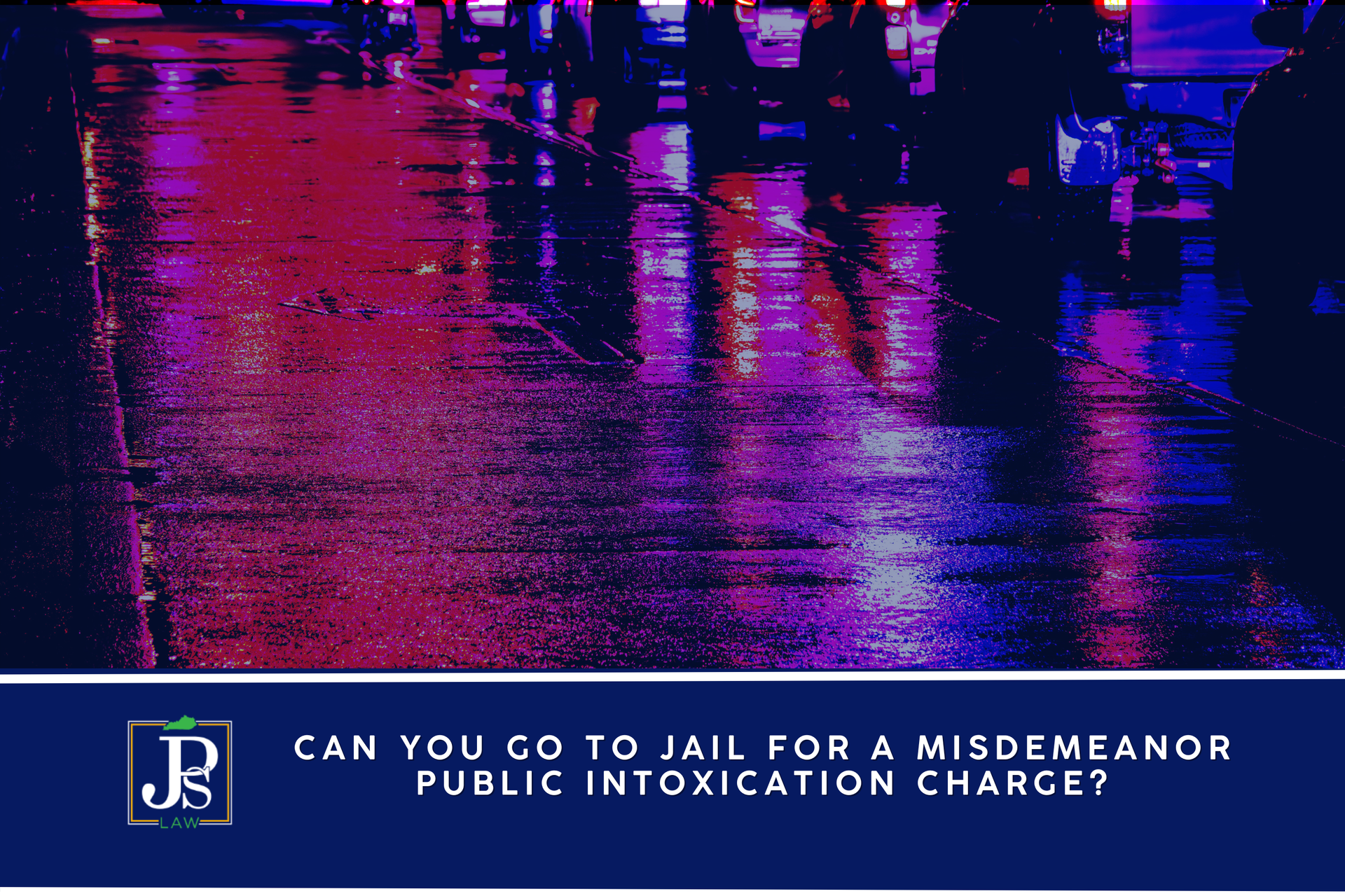 A street view of a at night with police lights near Lexington, Kentucky.