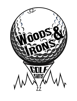 Woods & Irons Full Logo showing Golf Ball