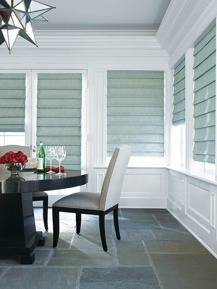 Benefits of Custom Window Shades in Houston, Texas (TX) for Dining Rooms with Table and Chairs