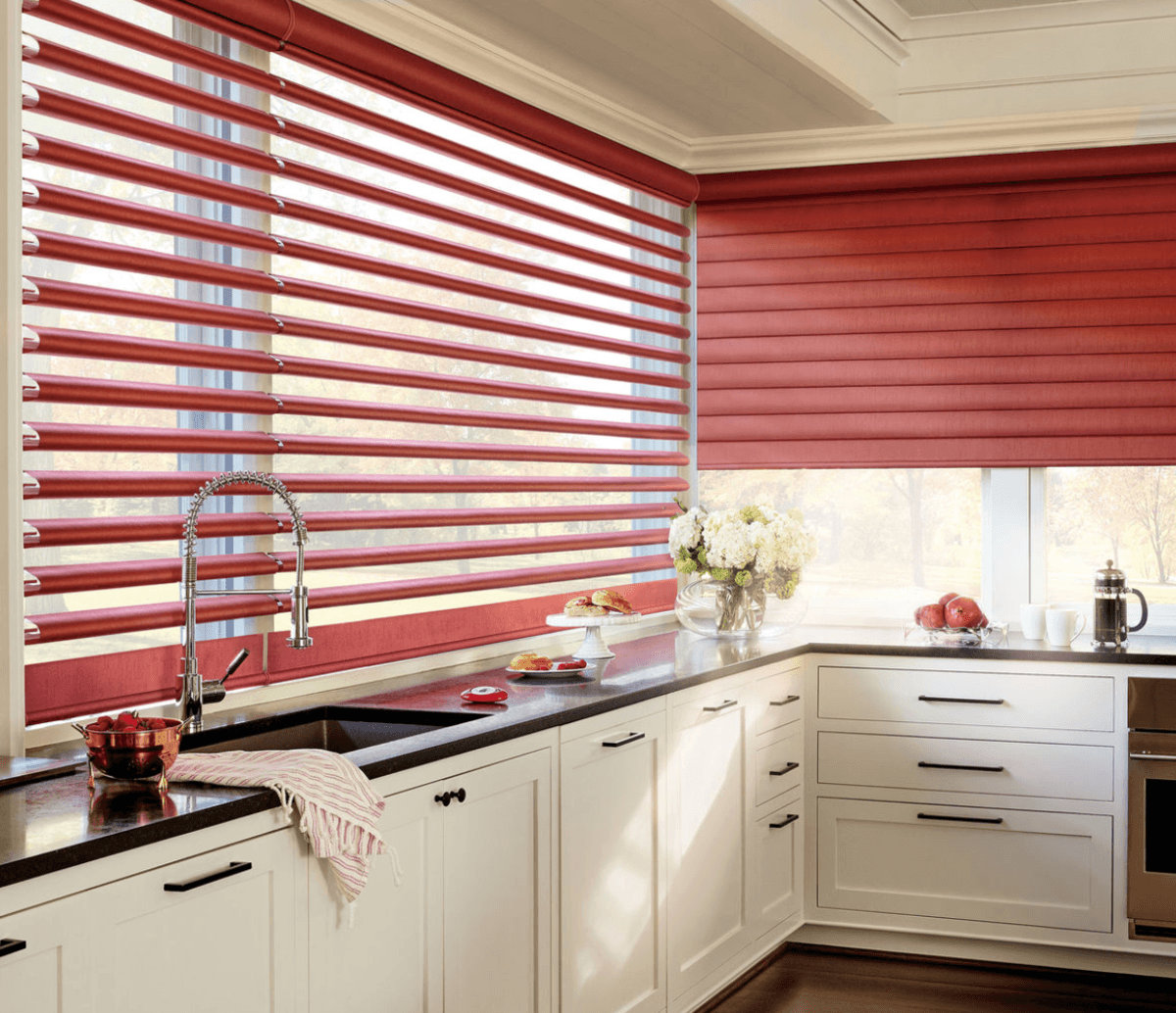 Choosing Pirouette Window Shadings for Homes Near Houston, Texas (TX) for Sun Light Control in Kitchens