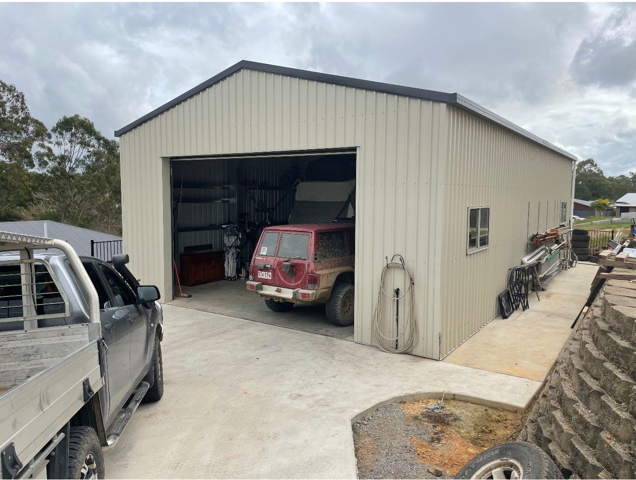 Shed With Carport — AST Steel Constructions in Tannum Sands, QLD