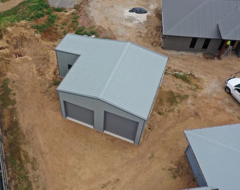 Aerial View of Shed — AST Steel Constructions in Tannum Sands, QLD