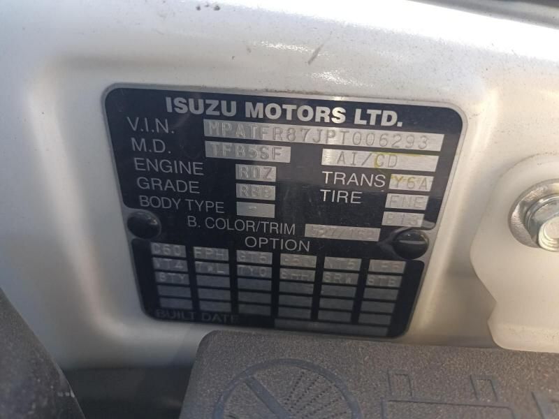 A Close Up of a Isuzu Motors Ltd License Plate — South West 4WD Wreckers In Harristown, QLD