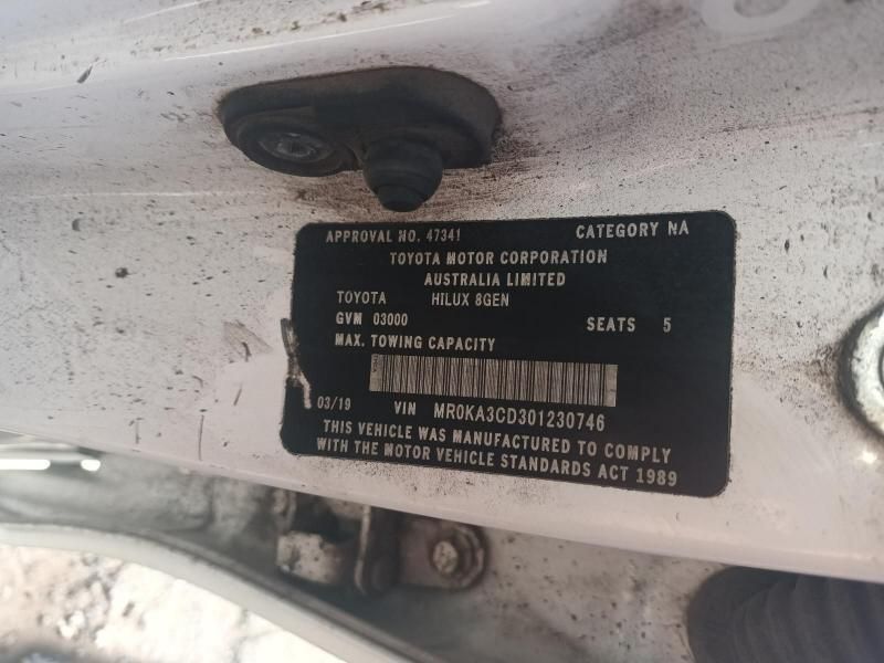 A White Toyota Car Has a License Plate That Says Category Aa — South West 4WD Wreckers In Brisbane, QLD