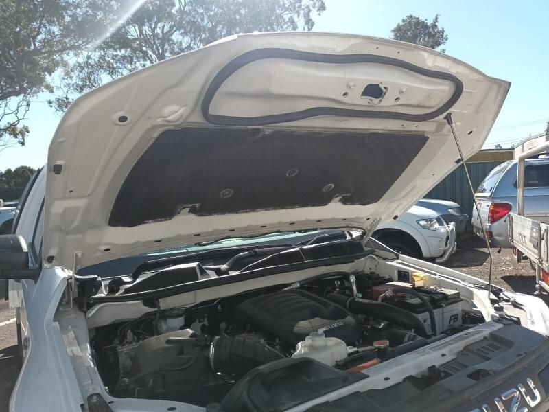 The Hood of a White Isuzu Truck is Open — South West 4WD Wreckers In Harristown, QLD