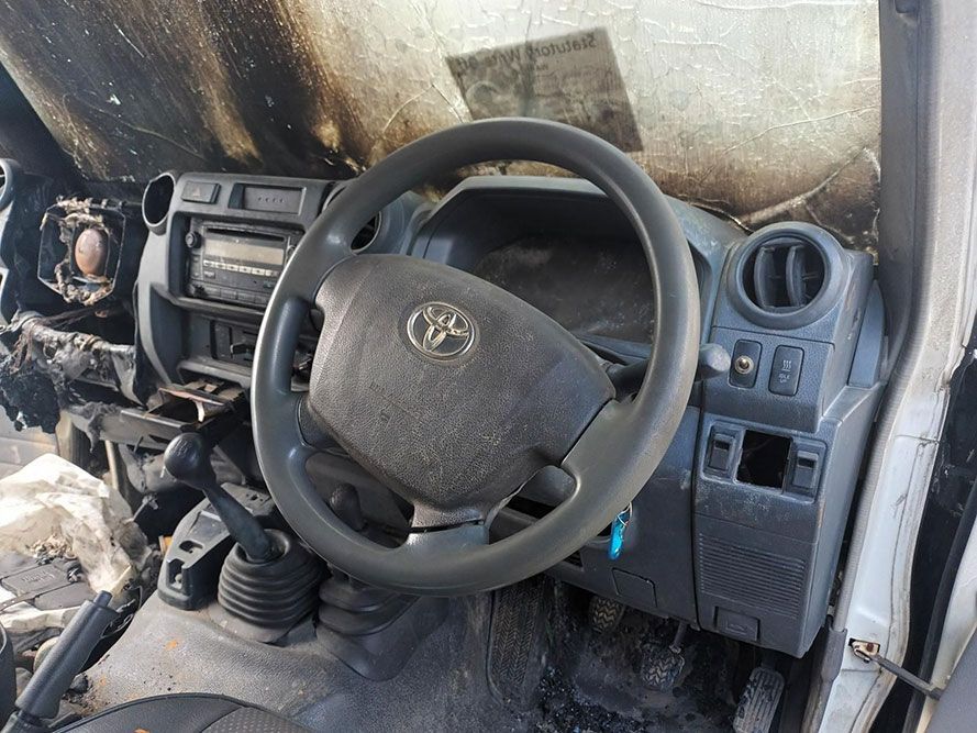 The Steering Wheel of a Toyota Truck is Missing — South West 4WD Wreckers in Harristown, QLD 