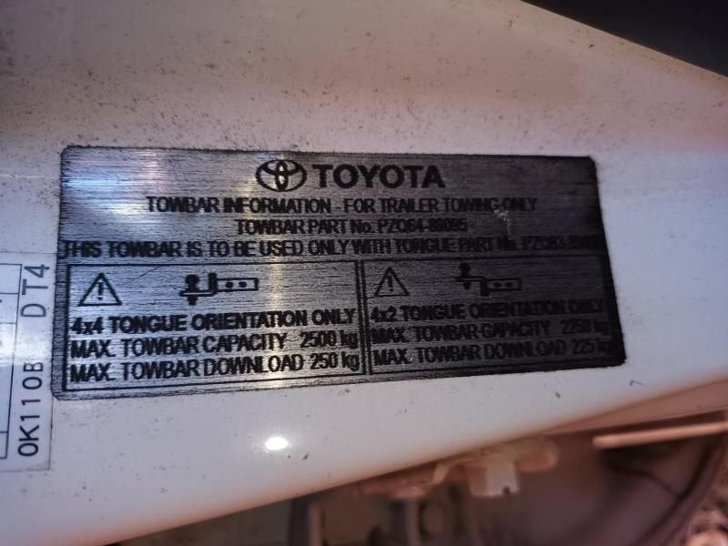 A Toyota Towbar Information for Trailer Towing Only — South West 4WD Wreckers In Harristown, QLD
