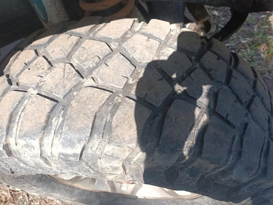 A Close Up of a Tire with a Shadow on It — South West 4WD Wreckers in Harristown, QLD
