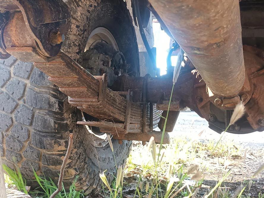 A Close Up of the Underside of a Rusty Truck — South West 4WD Wreckers in Harristown, QLD